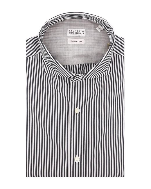 Brunello Cucinelli Shirt in Gray for Men | Lyst