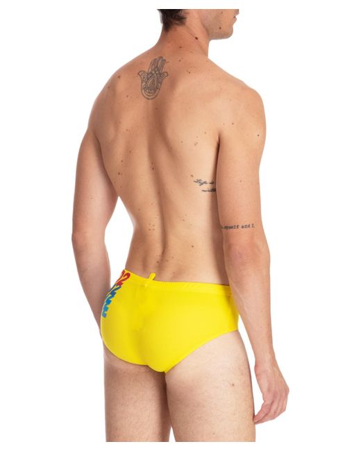 DSquared² Yellow Swim Briefs for men