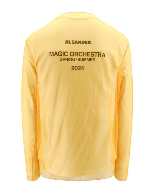 Jil Sander Yellow Long Sleeve T-shirt for men