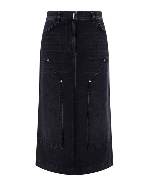 Givenchy Blue Midi Skirt