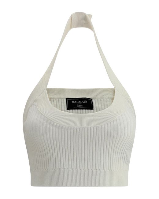 Top corto di Balmain in White