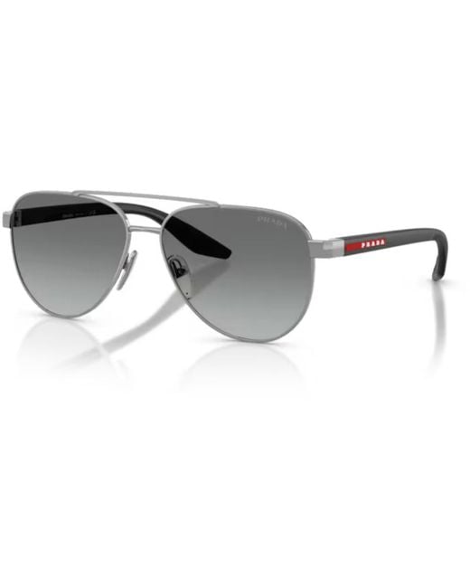 Prada Linea Rossa Gray Sunglasses A52s Sole for men