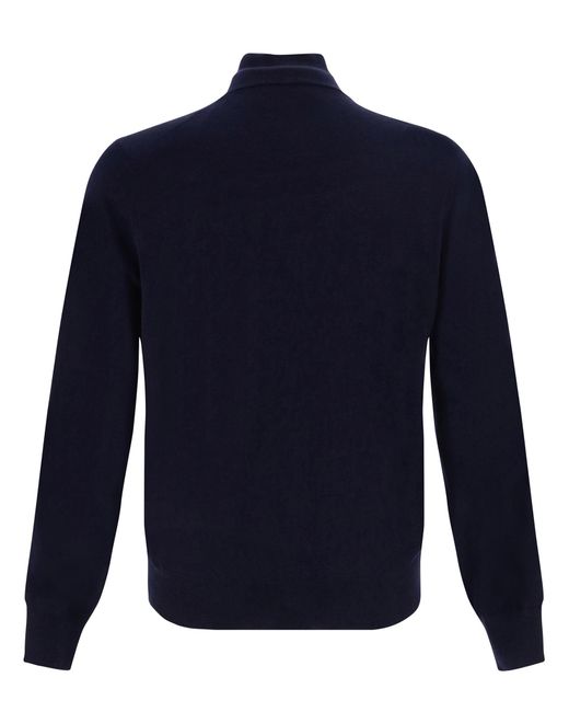 Brunello Cucinelli Blue Roll-neck Sweater for men