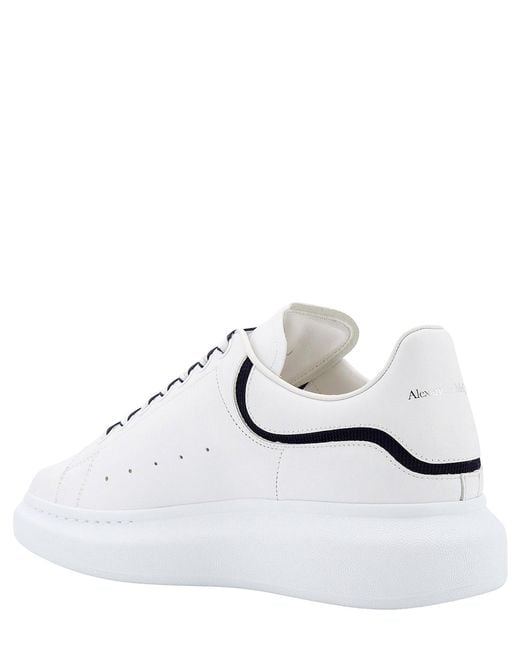 Alexander McQueen White Oversized Lace-Up Leather Sneakers for men