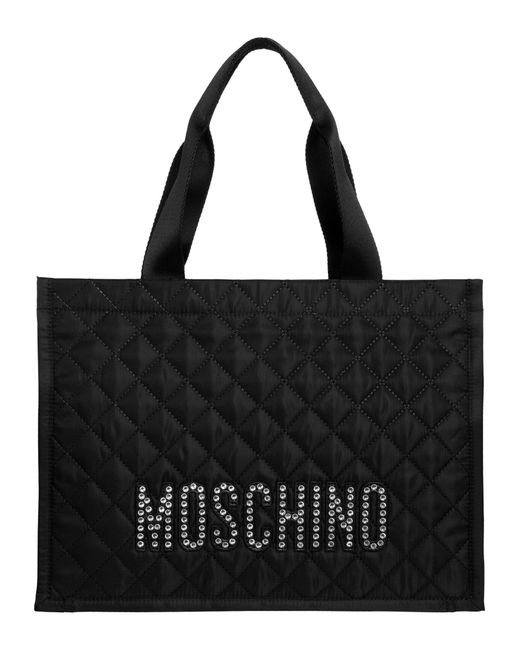 Moschino Black Leather Tote Bag