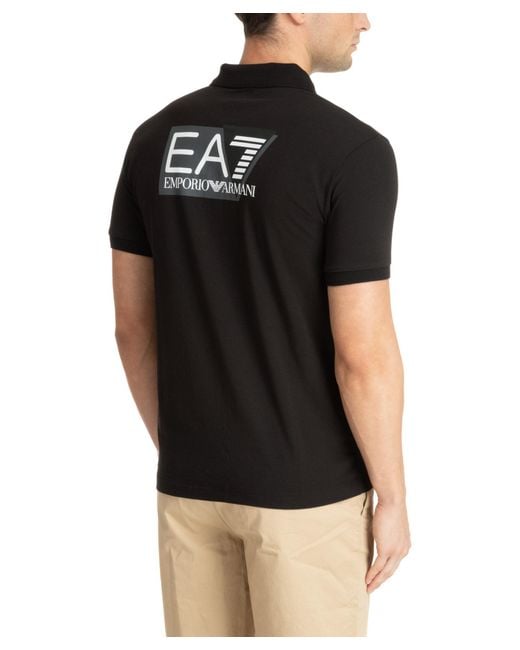 EA7 Black Visibility Polo Shirt for men