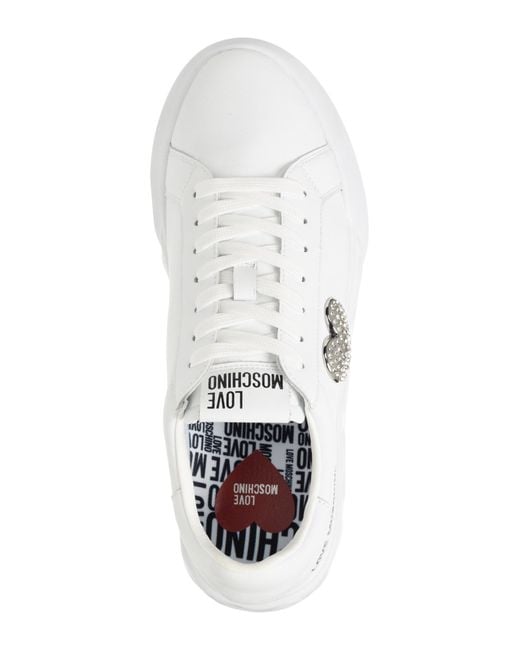 Sneakers puffy heart di Love Moschino in White