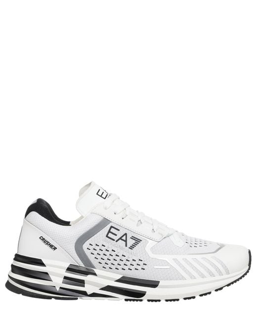 EA7 White Crusher Distance Reflex Sneakers for men