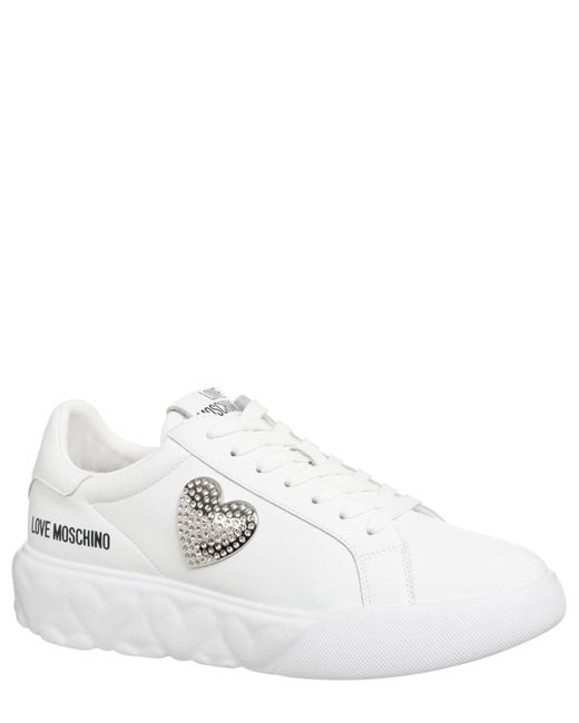 Sneakers puffy heart di Love Moschino in White