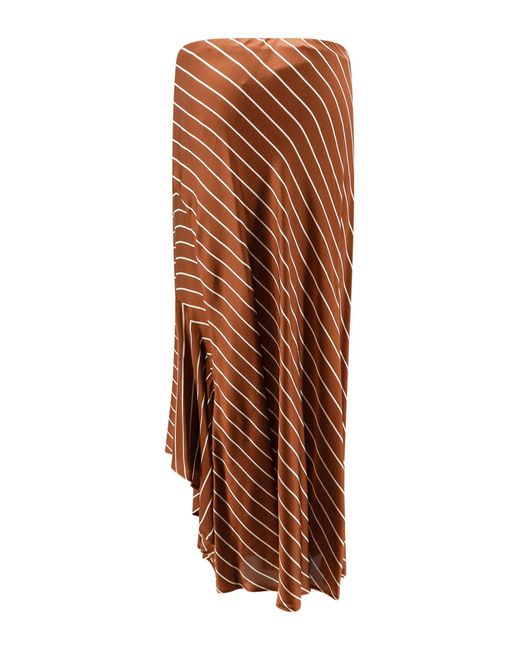 Semicouture Brown Midi Skirt