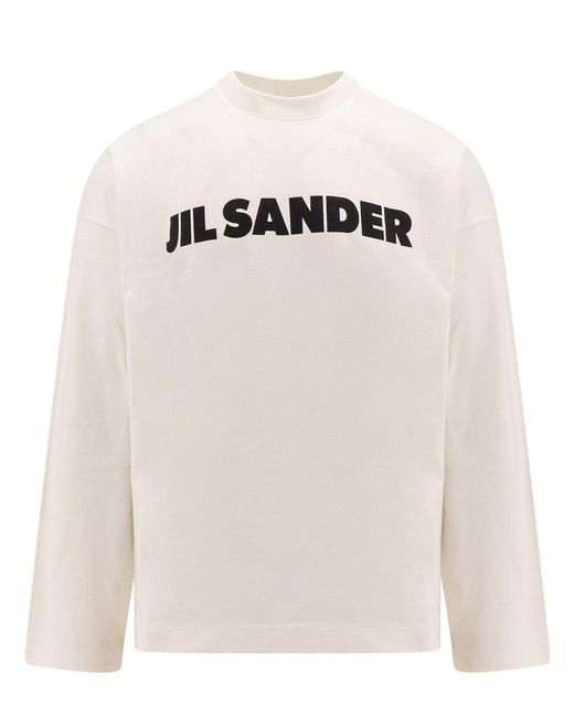 T-shirt manica lunga di Jil Sander in White da Uomo