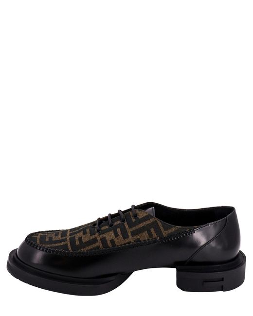 Fendi Black Frame Derby Shoes for men