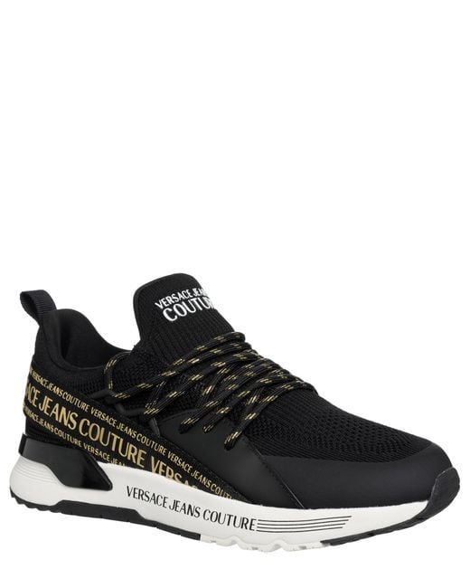 Versace Black Dynamic Sneakers In Stretch Knit