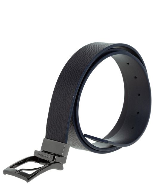 Black for Men Mens Belts Emporio Armani Belts Emporio Armani Leather Belt in Blue 