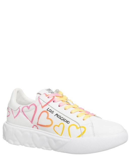 Love Moschino White Puffy Heart Sneakers
