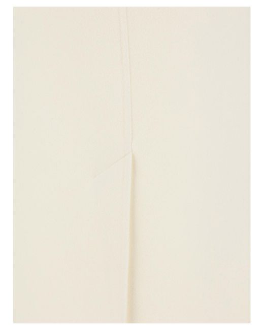 Valentino White Solid Midi Skirt