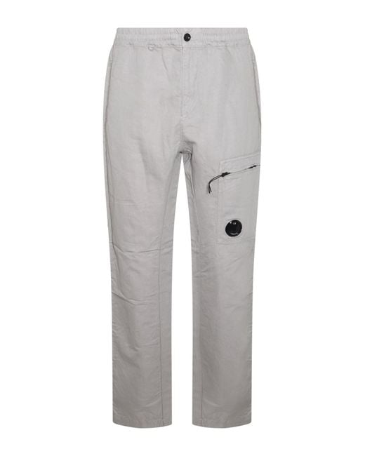 C P Company Gray Drizzle Trousers for men