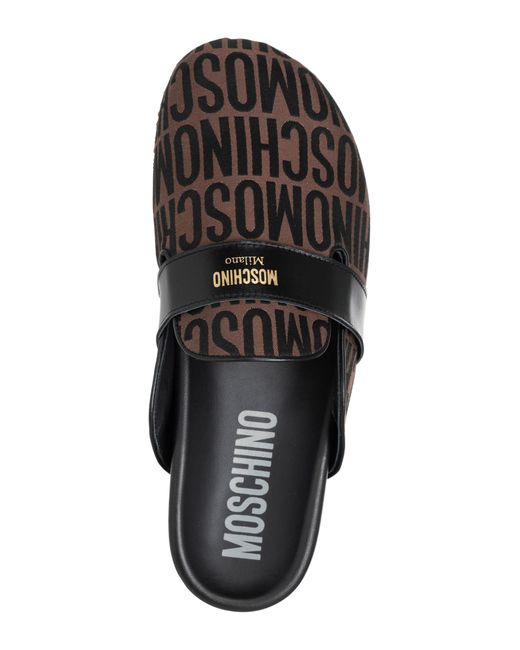 Moschino Black Logo Slippers for men