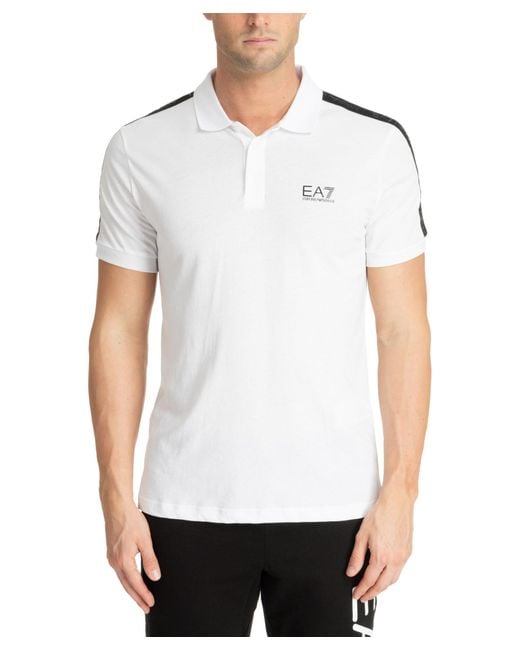 EA7 White Logo Series Polo Shirt for men