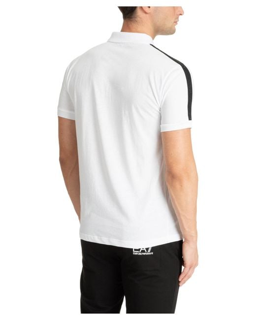 EA7 White Logo Series Polo Shirt for men