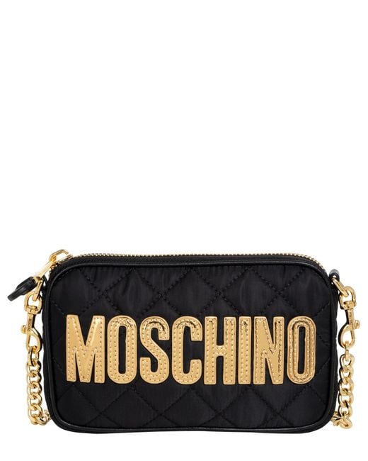 Moschino Black Leather Crossbody Bag
