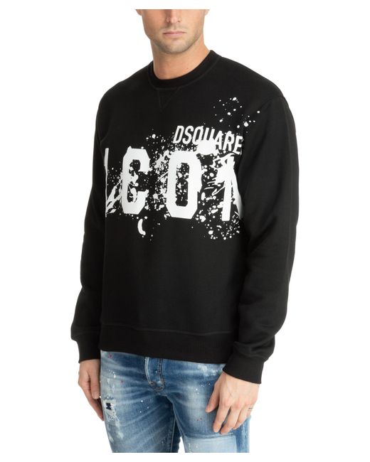DSquared² Black Cool Fit Splash Sweatshirt for men
