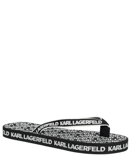 Karl Lagerfeld Black Kosta Flip Flops for men