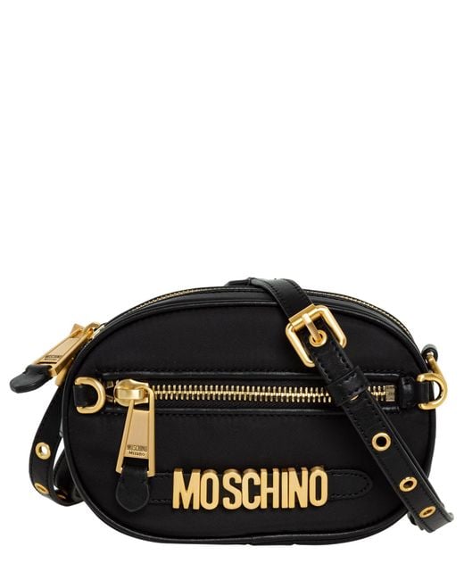 Moschino Lettering Logo Crossbody Bag in Black | Lyst Canada