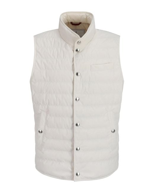 Brunello Cucinelli White Vest for men