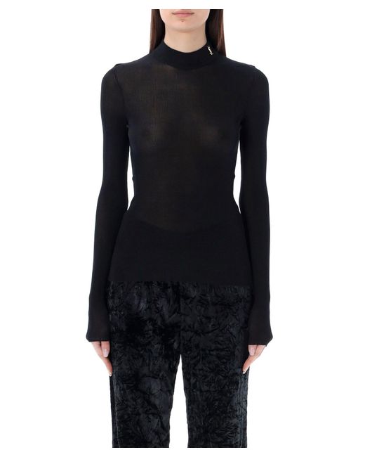 Top cassandra di Saint Laurent in Black