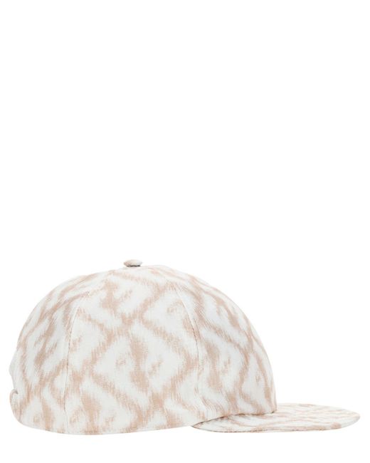 Fendi E Baseball Cap With Ff Jacquard Motif In Cotton Denim Man in Gray for  Men