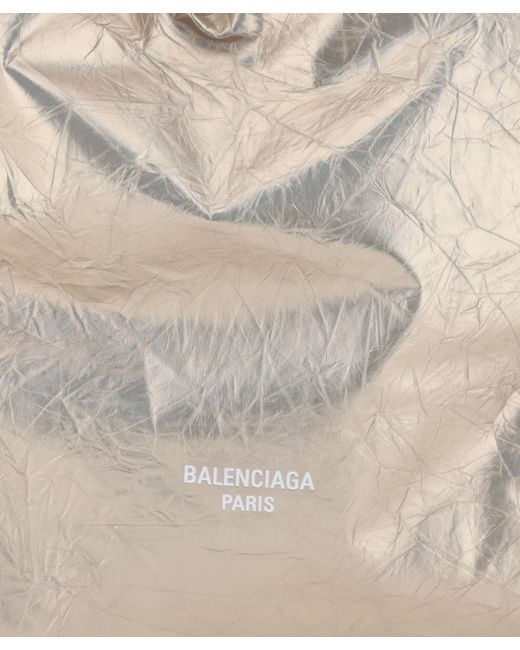 Borsa secchiello crush di Balenciaga in Natural
