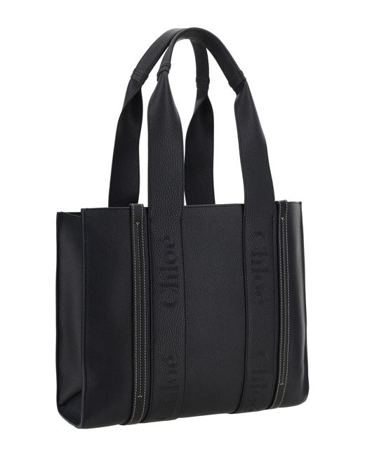 Shopping bag woody di Chloé in Black