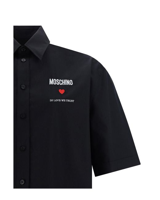 Moschino Black Short Sleeve Shirt for men