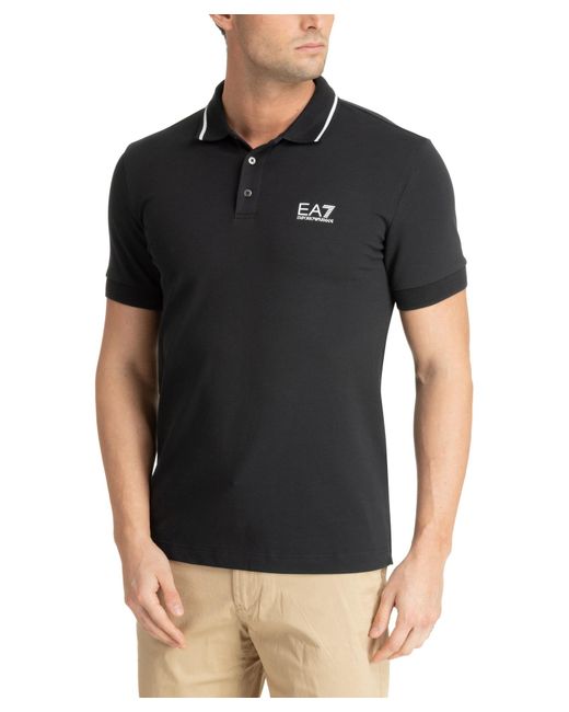 EA7 Black Polo Shirt for men