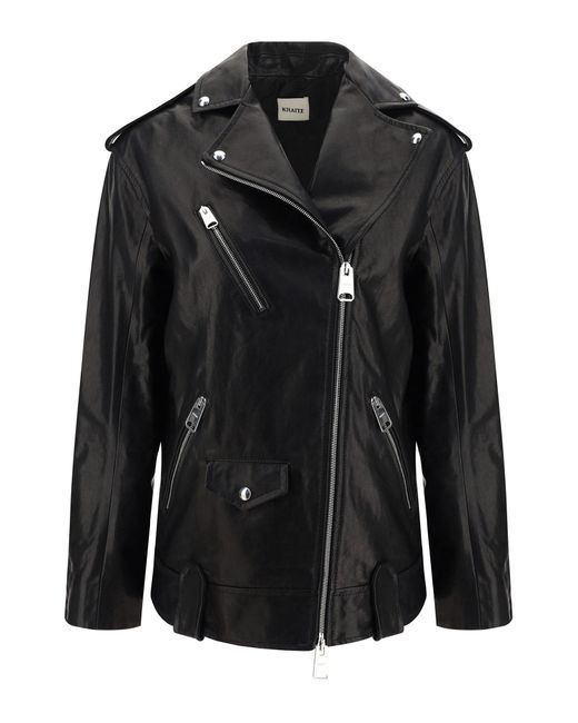 Khaite Black Hanson Leather Jackets