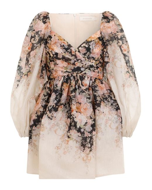 Zimmermann Natural Illustration Mini Dress