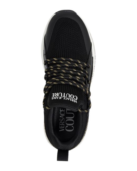 Versace Black Dynamic Sneakers In Stretch Knit