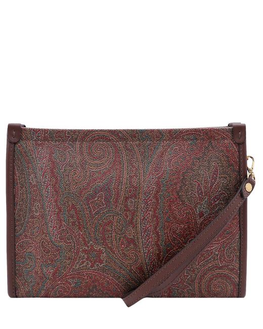 Etro Brown Paisley Clutch