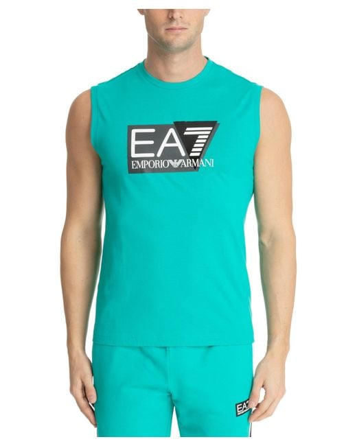EA7 Blue Sleeveless T-shirt for men