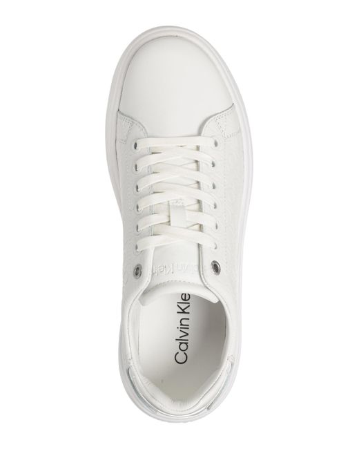 Calvin Klein Leather Sneakers in White | Lyst