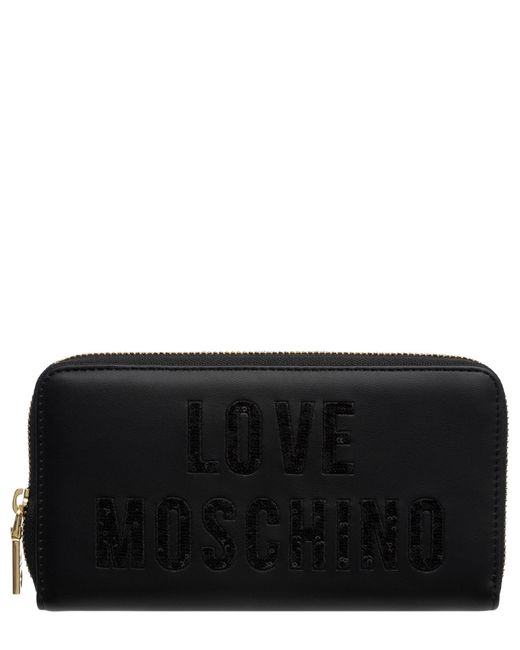 Portafoglio sparkling logo di Love Moschino in Black