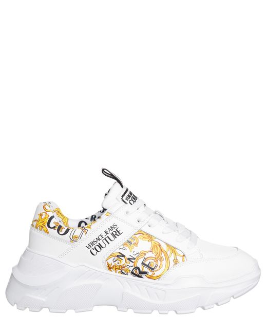 Versace Jeans White Speedtrack Logo Couture Sneakers for men