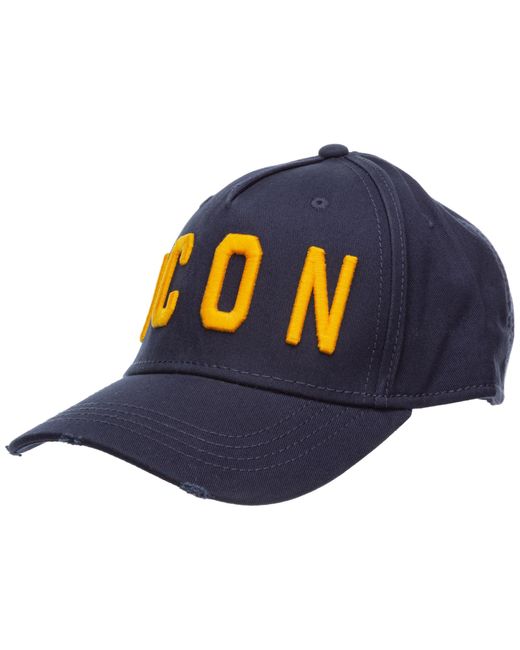 DSquared² Icon Logo Cap Navy/gold in Blue for Men | Lyst