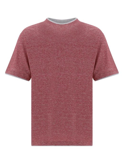 Brunello Cucinelli Red T-shirt for men