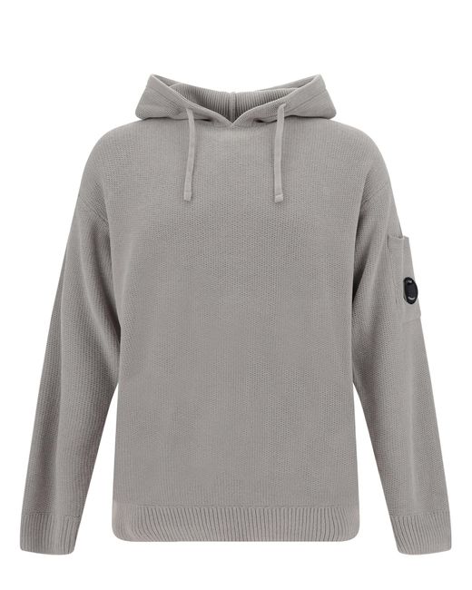 C P Company Gray Chenille Hoodie for men