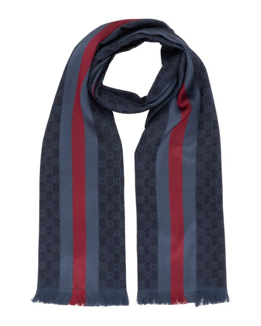 Sciarpa lana gg jacquard di Gucci in Blue da Uomo