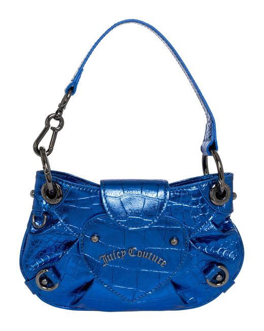 Juicy Couture Blue Love Metallic Croco Handbag