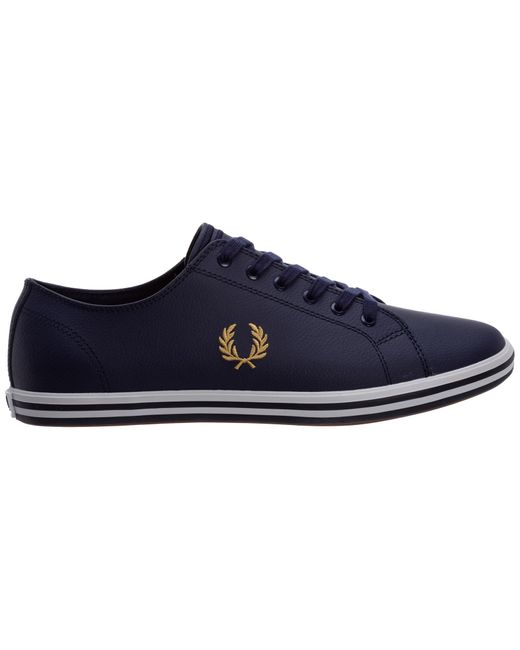 Fred Perry Canvas Kingston Leather Carbon Blue Shoes for Men | Lyst