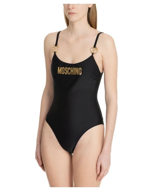 Moschino Black Double Question Mark Swimsuit